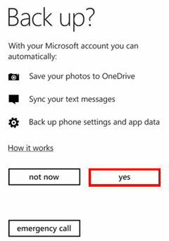 backup contacts to onedrive