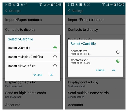 import contacts from gmail to android