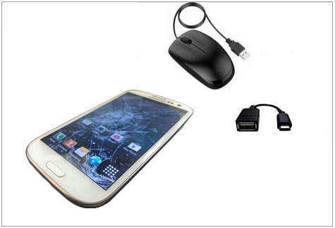 get data off the broken smartphone via a mouse and an otg adaptor