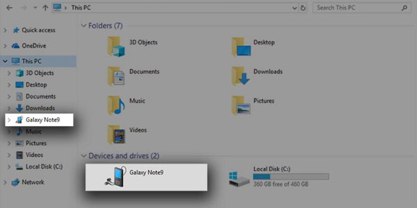 access android internal storage on pc
