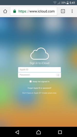 access icloud on android via icloud website