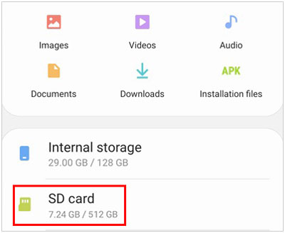 move photos from samsung to sd card