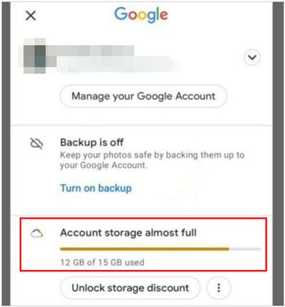 check google storage space