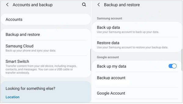 back up samsung data before resetting the device