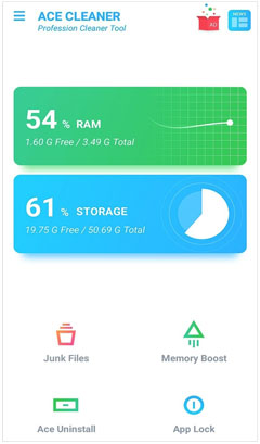 use ace cleaner app on android phone