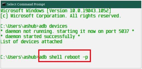 So schalten Sie das Telefon ohne Ein-/Aus-Taste über ADB aus