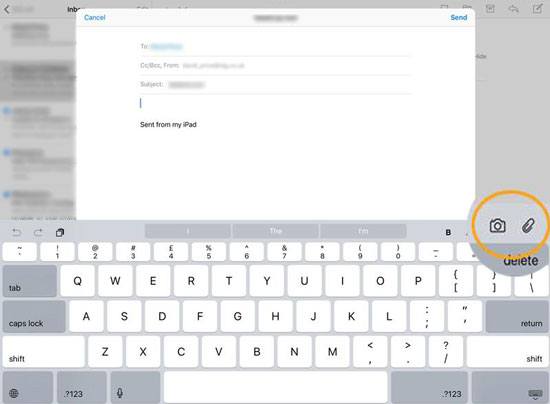 通过电子邮件将文件从 iPad 发送到 Android 设备