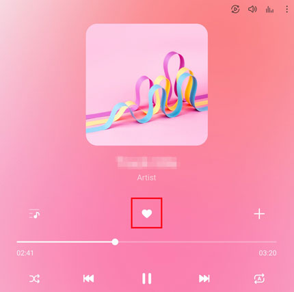 add music to favourite on samsung device