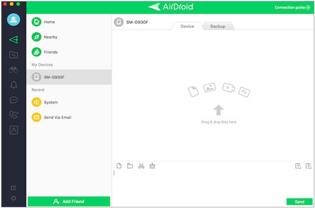 send pictures from mac to android via airdroid