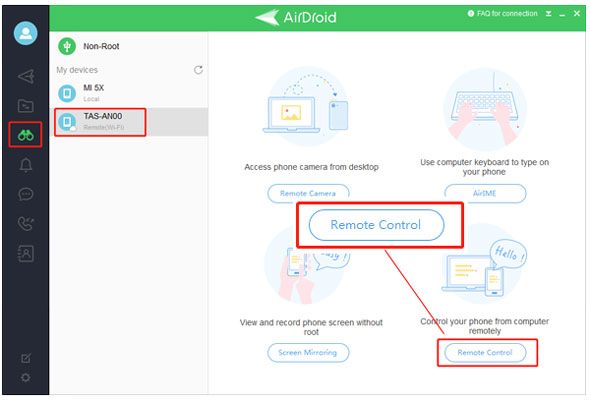 Airdroid経由でPCからAndroidにアクセス