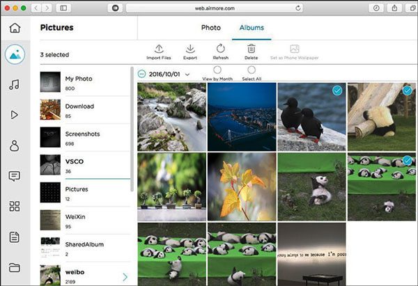 send pictures from the android phone to the mac computer with airmore