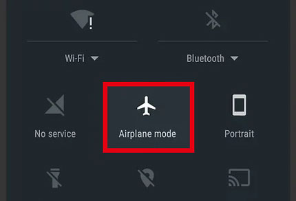 iOS への移行が中断された場合に機内モードを有効にする