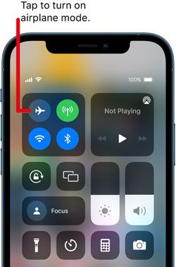iOS への移行の準備で行き詰まった場合、iPhone で飛行機を有効にする