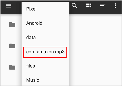 find amazon music files on android phone