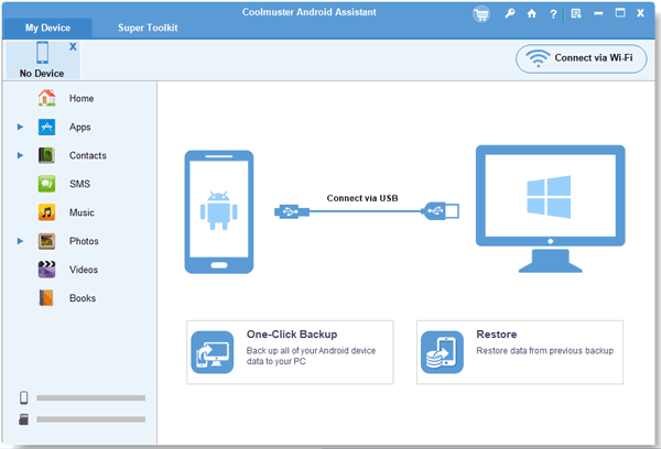 transfer files from the computer to the android phone via wifi