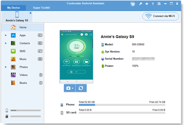 connectez Vivo V9 à l'ordinateur via la sauvegarde des messages Samsung
