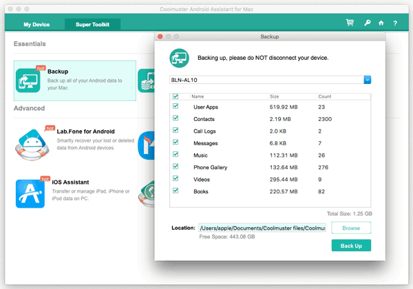 sync android with mac in 1 click