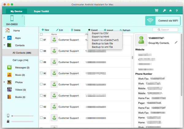 synchronisation Android avec MacBook