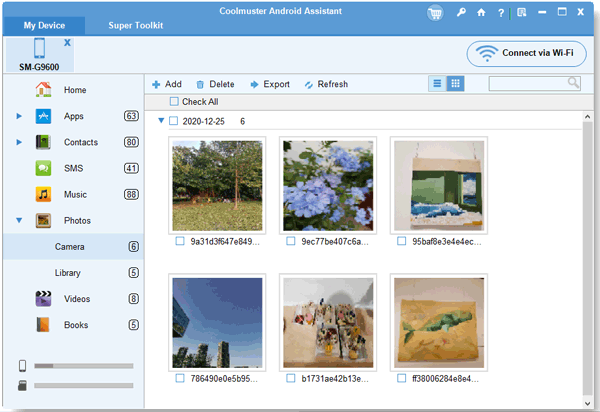 select and transfer photos from a phone to a computer