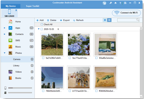 export photos from android to android selectively