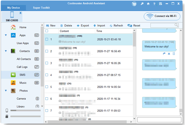 export sms from lg to computer