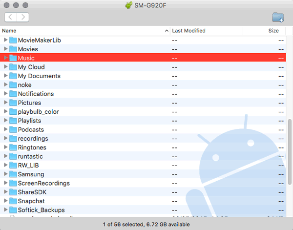 transfer music from mac to android with android files transfer