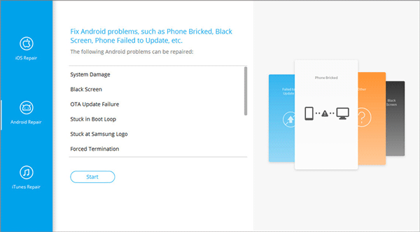 launch the software to repair android phone boot loop