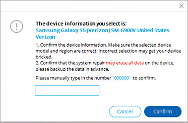 confirmez l'opération pour réparer votre écran tactile Samsung