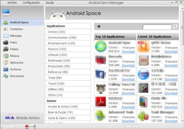 sync software for android