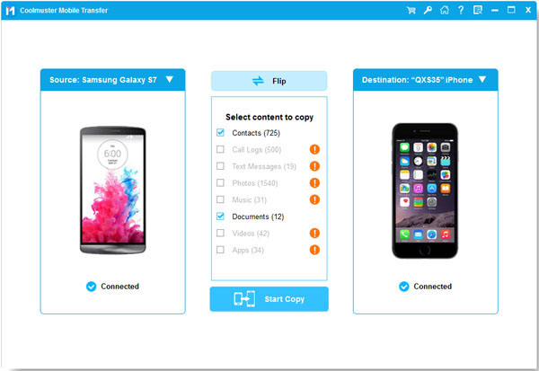 send xperia contacts to iphone in 1 click