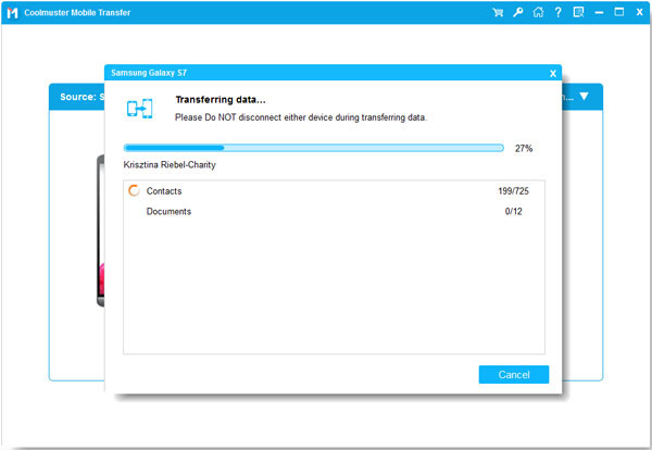 start to transfer contacts from samsung to iphone