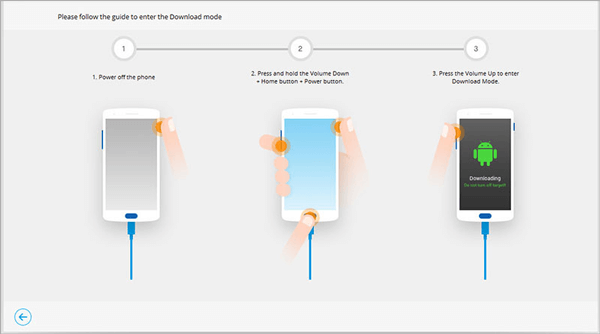 enter the download mode to unlock the samsung phone