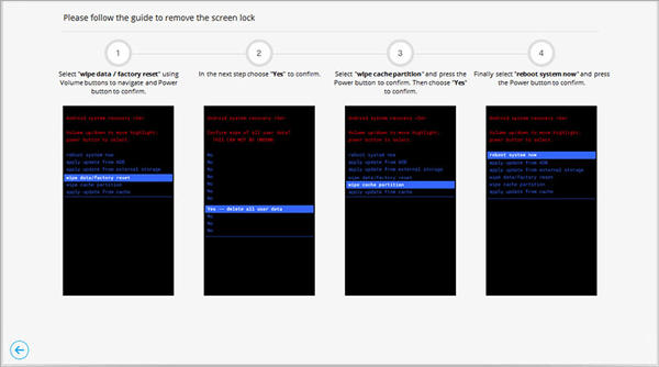 perform factory reset to remove the password on your android phone