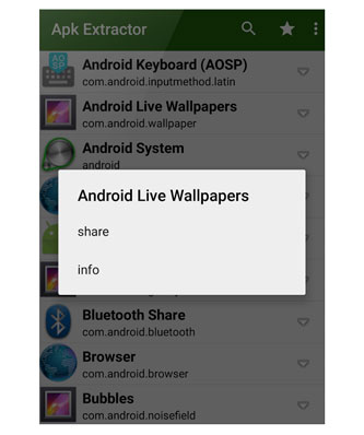 use apk extractor to send apps on android