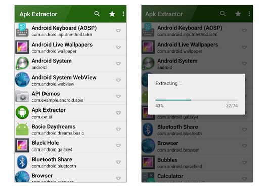 utilisez l'extracteur apk pour transférer des applications entre appareils Android