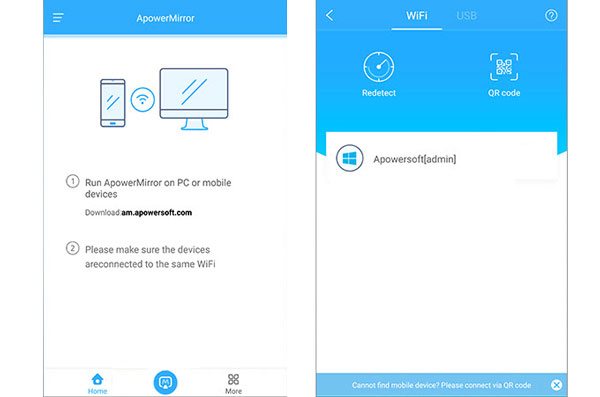 utilize apowermirror to mirror android screen to laptop