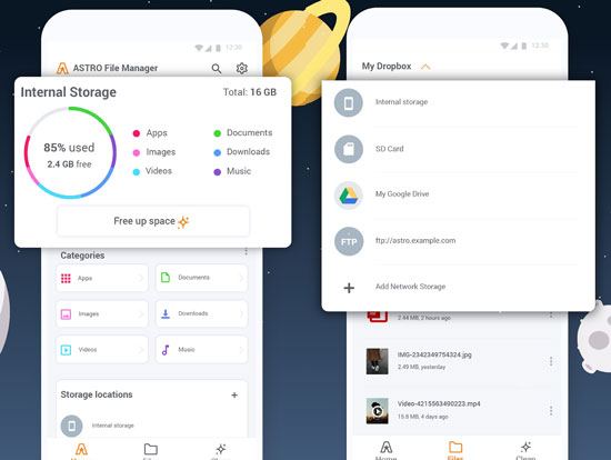 Astro File Manager and Cleaner ist eine App wie der ES File Explorer