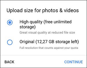 auto back up photos android