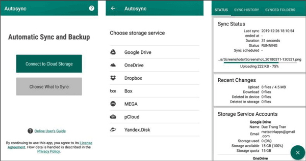 autosync is a useful file manager for android