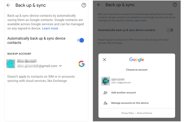 sync contacts on pixe phone