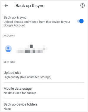 disable the back up and sync feature on google photos