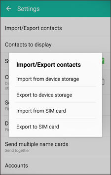copy contacts from samsung to vivo via a sim card