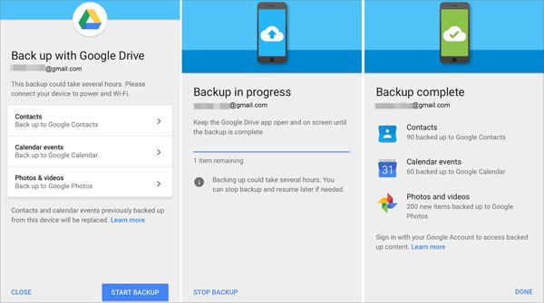 synchroniser les données de l'iPhone vers LG via Google Drive