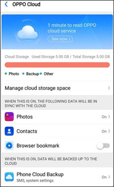 back up oppo with oppo cloud