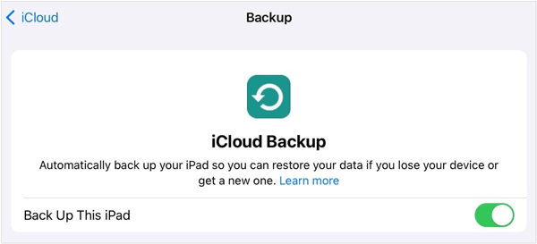 古いiPadをicloudにバックアップ