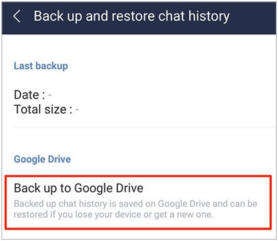 save line chat history to google drive on android