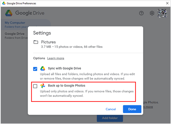 Verwenden Sie die Google Drive-App, um Fotos auf Google Fotos zu übertragen