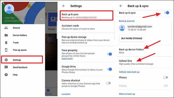 sync your deleted photos from google photos to lenovo tablet