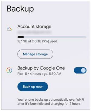 back up photos on android via google account