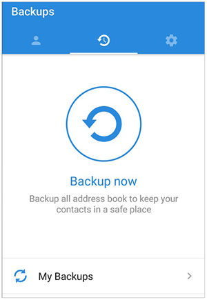 use easy backup to take a backup of android contacts